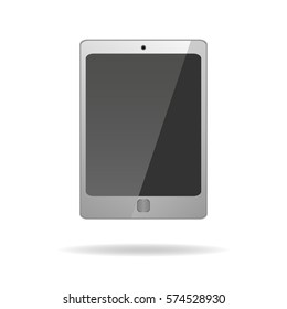 white tablet smartphone vector mockup, tablet realistic 3d templatevector illustration.