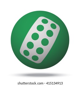 White Tablet Strip icon on green ball