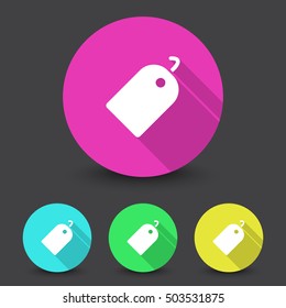 White Tag icon in different colors set