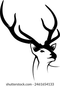 WHITE TAIL DEER ANTLER ELK VECTOR FOR HUNTING AND OUTDOOR LOGO COMPANY