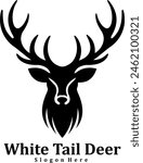White tail deer head vector hunting logo company