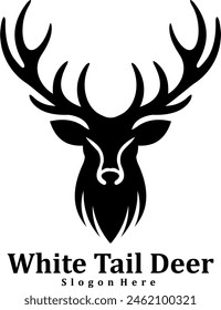 White tail deer head vector hunting logo company