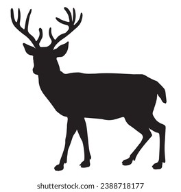 White Tailed Buck Deer Silhouette