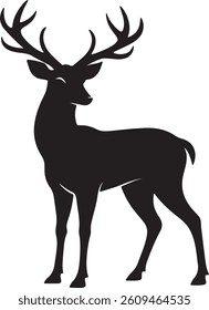 White Tailed Buck Deer Silhouette
