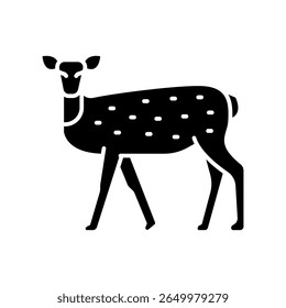 ícone plano preto de veado-de-cauda-branca para projetos digitais e de impressão. Animais norte-americanos. Ícones mínimos de limpeza para aplicativos e sites. Ícones simples modernos para UI UX e branding