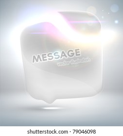 White Talking bubble. Futuristic minimal design with huge space for information. Fully editable.