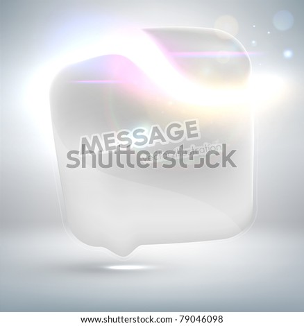 White Talking bubble. Futuristic minimal design with huge space for information. Fully editable.