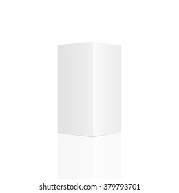 White tall box ready for your design. Box template. Box empty blank. Box software. Vector illustration, eps 10