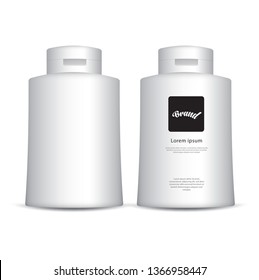 White Tall cosmetic bottle mockup for cream, lotion, gel, tooth paste, sauce, glue, paint. Packaging design. cosmetics product. vector illustration.