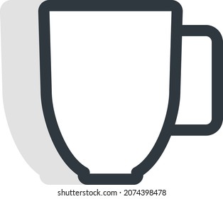 White tall cup, illustration, vector, on a white background.