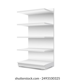 A white tall rack in a side view on a white background. Vector illustration