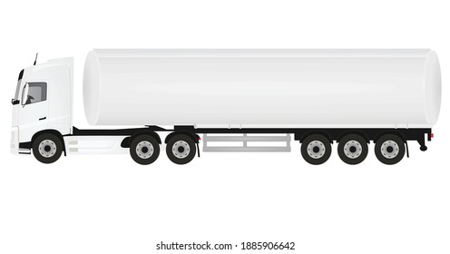 White tanker truck. vector illustration