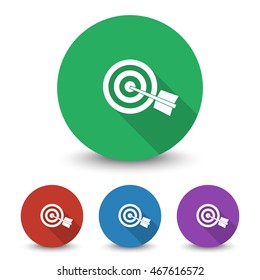 White Target icon in different colors set