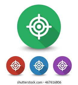 White Target icon in different colors set