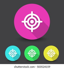 White Target icon in different colors set