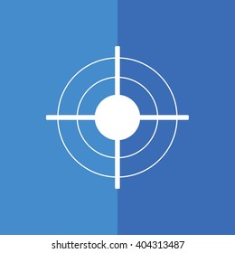 White target sign vector illustration. Blue background