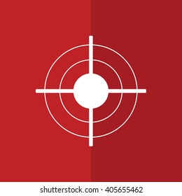 White target sign vector illustration. Red background