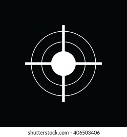White target sign vector illustration. Black background