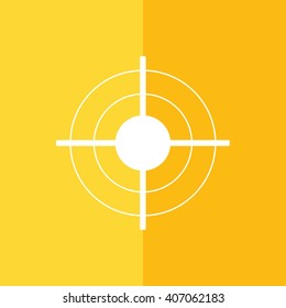 White target sign vector illustration. Yellow background
