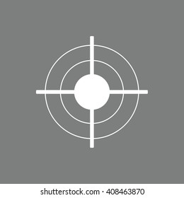 White target sign vector illustration. Gray background