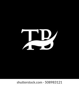 White TB Swoosh Logo Vector
