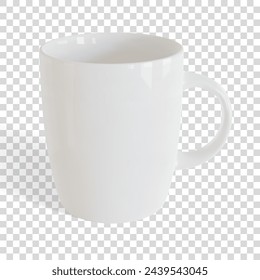 White tea or coffee cup or mug isolated on checkered background