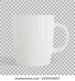 White tea or coffee cup or mug isolated on checkered background