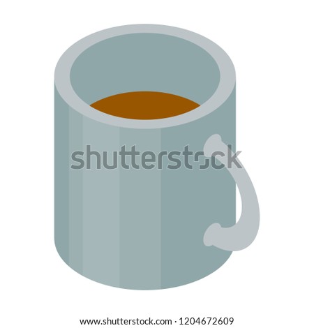 White tea cup icon. Isometric of white tea cup vector icon for web design isolated on white background