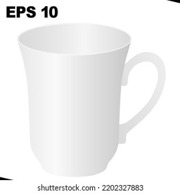 White tea cup over white background. Vector illustration