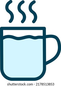 White tea mug, illustration, vector on a white background.