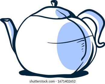 White tea pot, illustration, vector on white background.