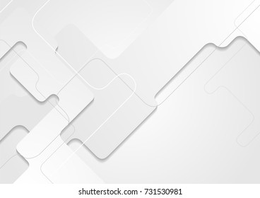 White tech geometric paper material corporate background. Vector design