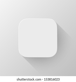 White technology app icon (button) blank template with shadow and light background for internet sites, web user interfaces (ui) and applications (apps). Vector illustration. Flat design.