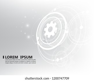 white technology background circle cogwheel