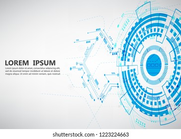 white technology geometric cyber network vector background