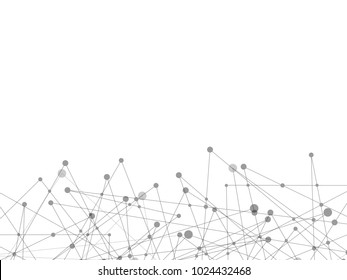 White technology and Science abstract background with grey line dot. Business and Connection concept. Futuristic and Industry 4.0 concept. Internet cyber data link and network theme.