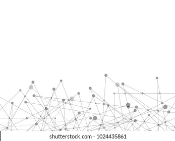 White technology and Science abstract background with grey line dot. Business and Connection concept. Futuristic and Industry 4.0 concept. Internet cyber data link and network theme.