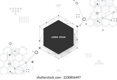 white technology vector background geometric hexagon shape.polygon concept.