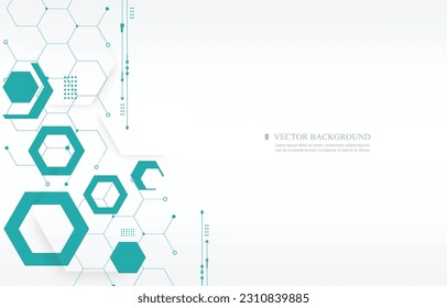 white technology wallpaper.geometric hexagon shape.medical background.