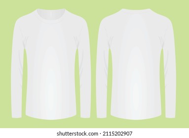 White tee long sleeve t shirt. vector