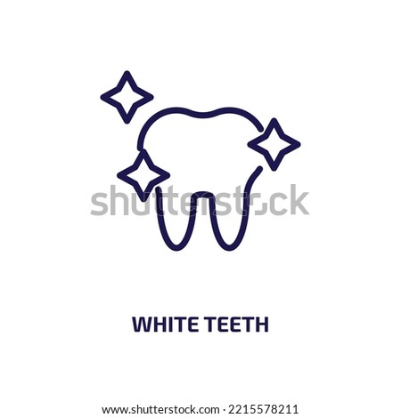 white teeth icon from dentist collection. Thin linear white teeth, medical, dentistry outline icon isolated on white background. Line vector white teeth sign, symbol for web and mobile