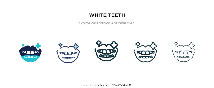 white teeth icon in different style vector illustration. two colored and black white teeth vector icons designed in filled, outline, line and stroke style can be used for web, mobile, ui