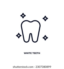 white teeth icon. Thin line white teeth icon from dental health collection. Editable white teeth symbol can be used web and mobile