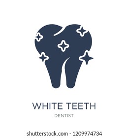 White teeth icon. Trendy flat vector White teeth icon on white background from Dentist collection, vector illustration can be use for web and mobile, eps10