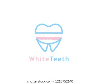 White teeth logo - illustration