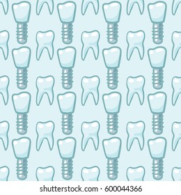 White teeth on blue background. Vector