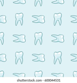 White teeth on blue background. Vector