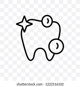White teeth vector linear icon isolated on transparent background, White teeth transparency concept can be used for web and mobile