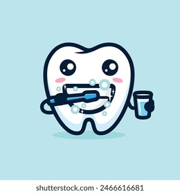 white teeth while brushing teeth