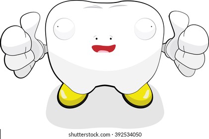 White Teeth Yellow Boot Character Vector